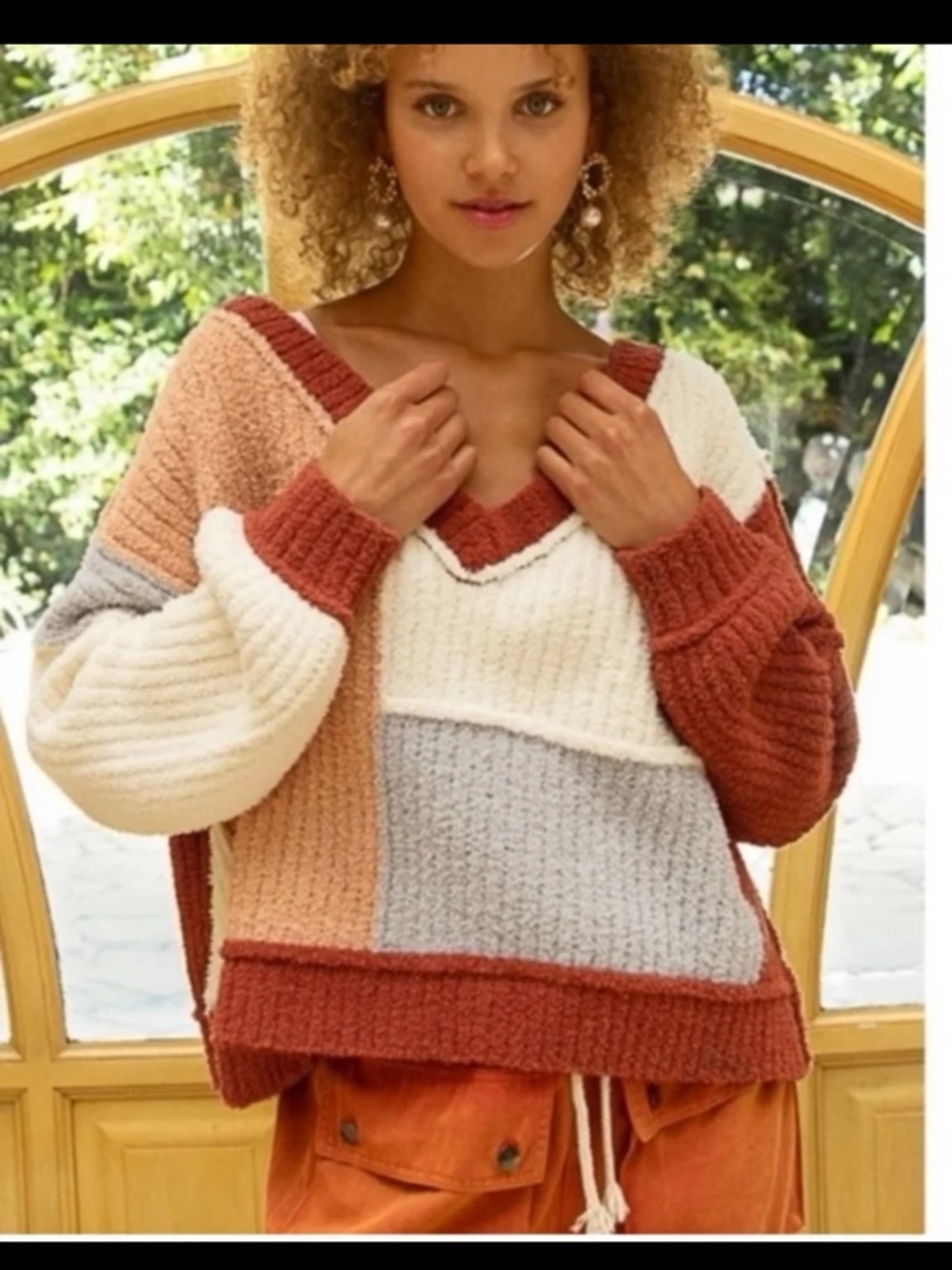 NWT POL Oversized color block sweater
 size Small fits up to a Large - Picture 5 of 12